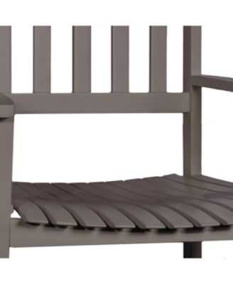 Seagrove Farmhouse Classic Slat-Back 350-LBS Support Acacia Wood Outdoor Rocking Chair, Gray Wash