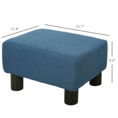 16” Cubed Modern Linen Fabric Pouf Footrest Ottoman Furniture