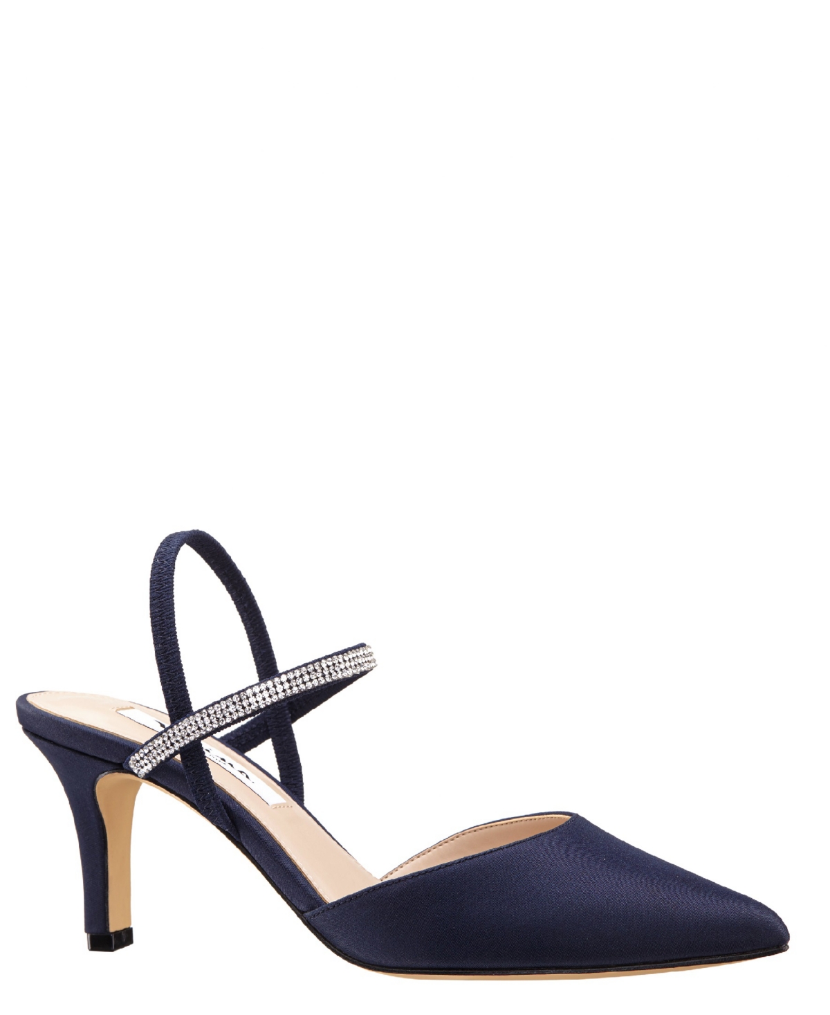 Nina Billie Slingback Pointed Toe Pump In Navy Peau