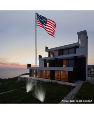 Bravery 20 Ft Aluminum Sectional Flagpole with 3x5 Ft US Flag Gold Ball Outdoor