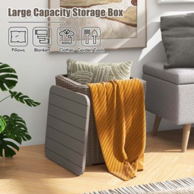 11.5 Gallon Water-proof Deck Box with Removable Lid Storage Container Side Table