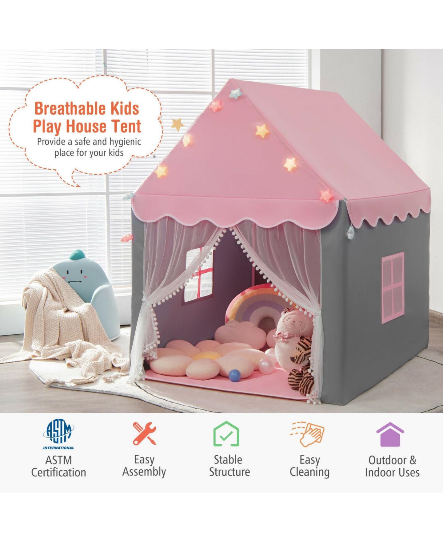 Детская игрушка SKONYON Star Lights Playhouse Tent, Ages 3-8 — фото 4