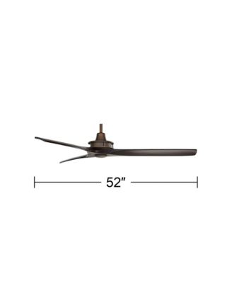 52" Rustic Farmhouse 3 Blade Indoor Ceiling Fan with Remote Control Oil Rubbed Bronze Matte Black Wood for Living Kitchen Bedroom Family