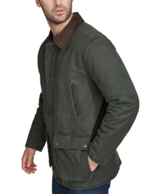 Men's Corduroy-Shirt-Collar Waxed Rain Jacket  