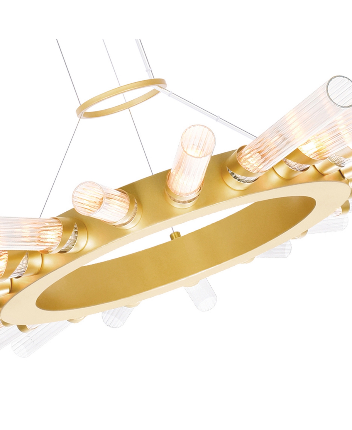Shop Cwi Lighting 2" Metal Collar 21 Light Chandelier In Satin Gold