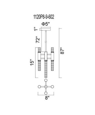 16" Metal Orgue 9 Light Mini Pendant