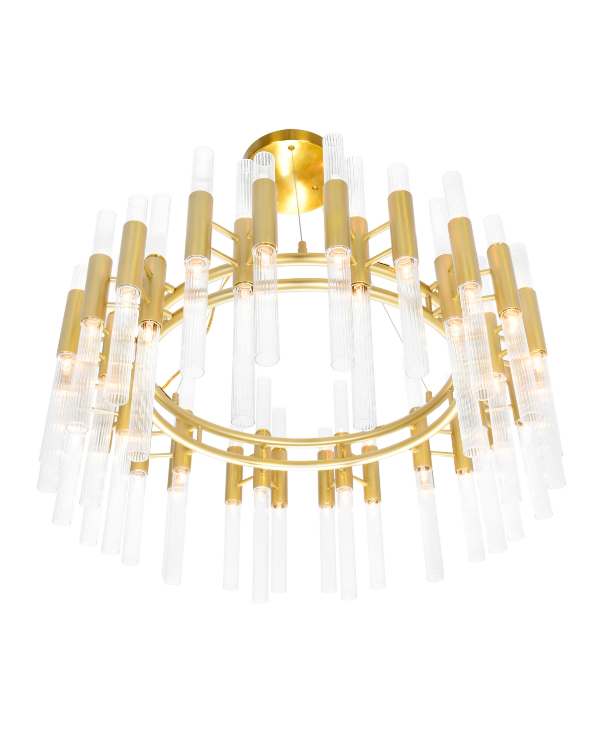 Cwi Lighting 18" Metal Orgue 72 Light Chandelier In Satin Gold