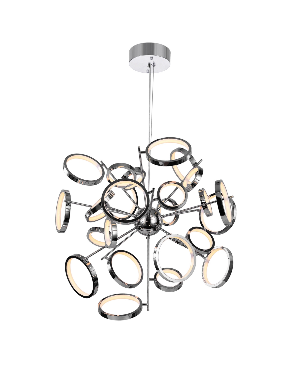 Cwi Lighting 18" Metal Colette Led Chandelier In Chrome