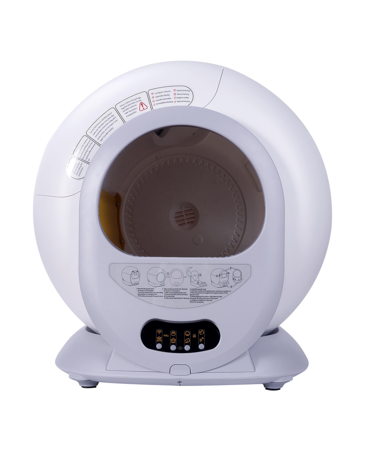 Streamdale Furniture Revolutionary Self-Cleaning Cat Litter Box Automated Scooping, Remote Monitoring, Odor Removal - Gray+white matte