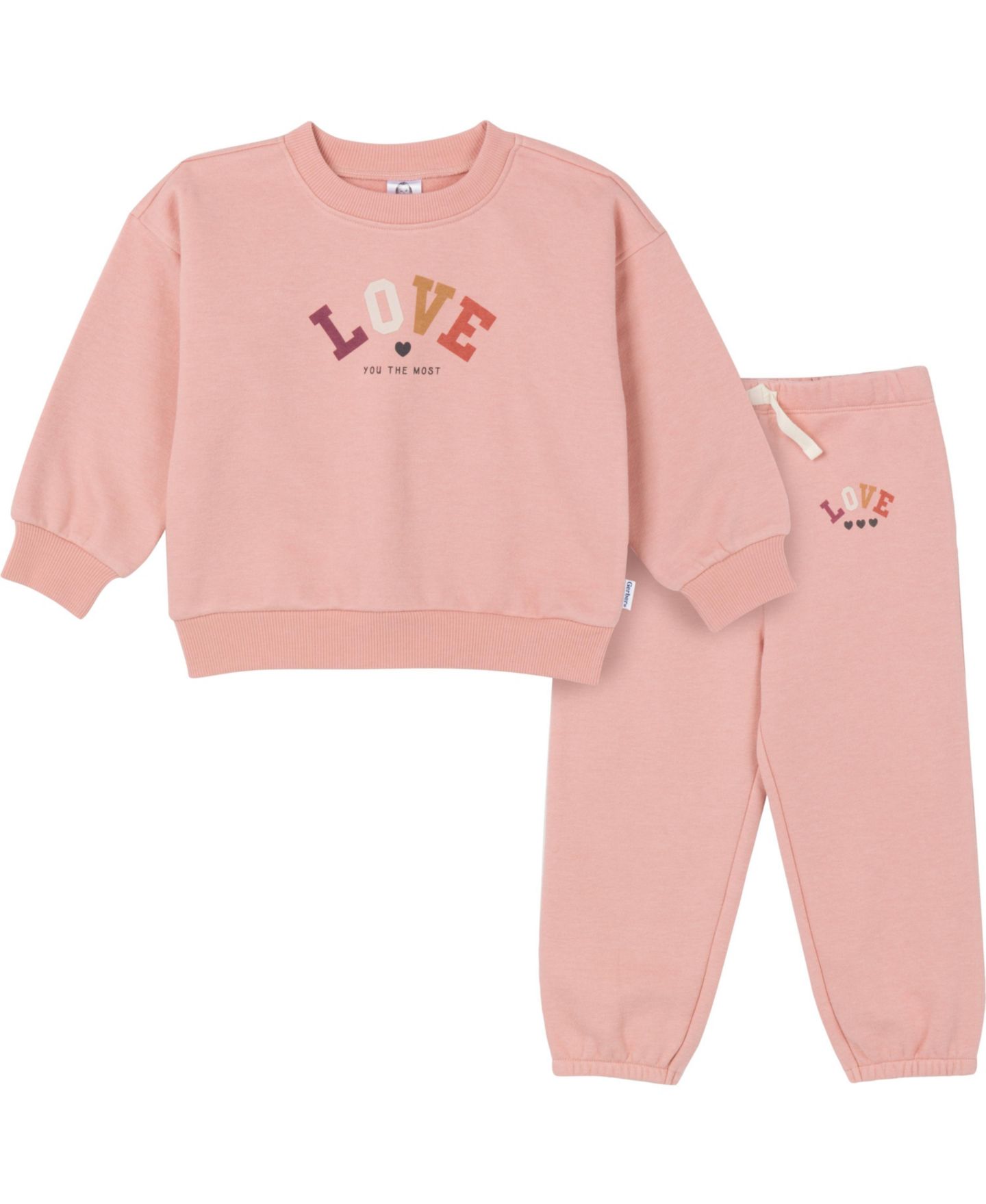 Комплекты Gerber Fleece Set, 2-Piece для девочек-малышей, цвет: Love — фото 1