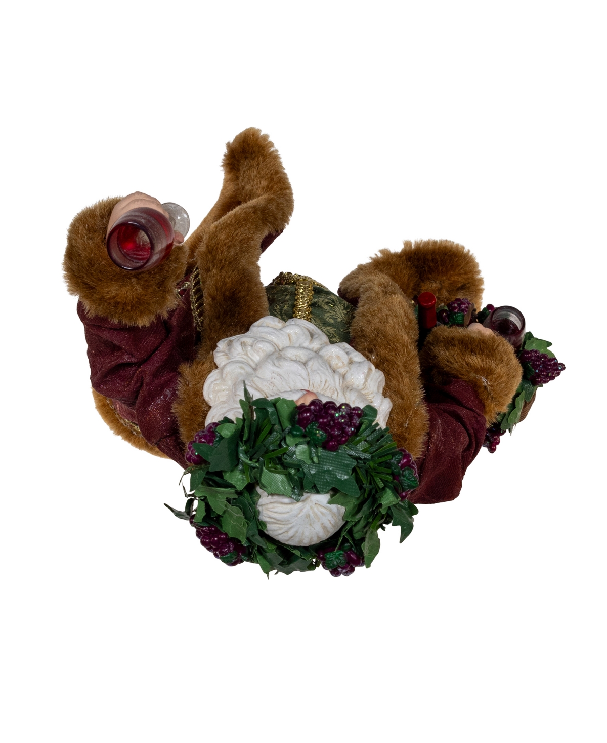 Kurt Adler 10.5-Inch Fabriche Wine Santa