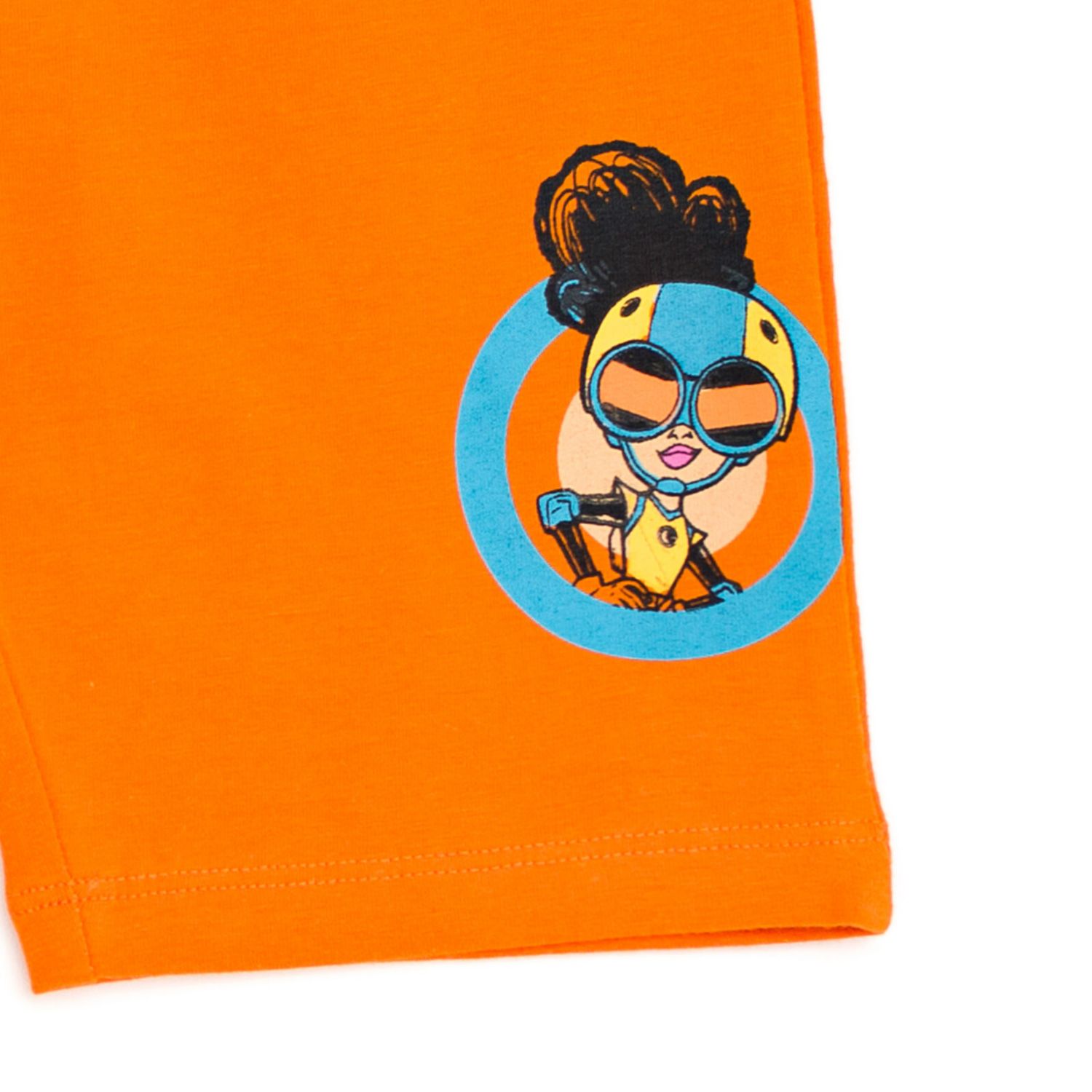 Little Girls Moon Devil Dinosaur Oversized Drop Shoulder T-Shirt and Shorts Outfit Set