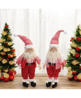 Set of 2 Elf Santa Figurines – Playful Holiday Decorations for Home and Garden