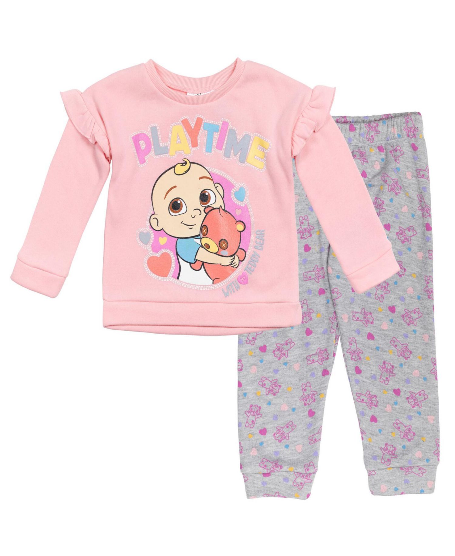 Baby Girls JJ Pullover Fleece Sweatshirt and Pants Set to