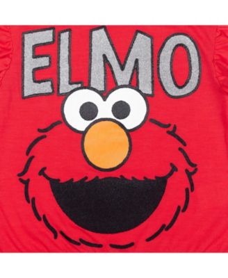 Baby Girls Elmo Peplum T-Shirt and French Terry Shorts Outfit Set