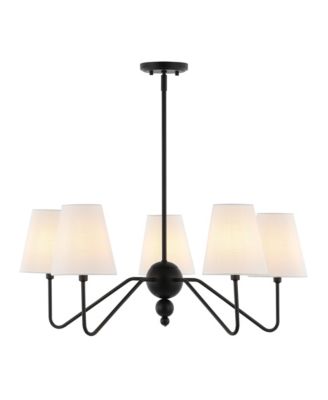 Skylar 32" 5-Light Classic Minimalist Iron Inverted Gourd LED Chandelier, Black
