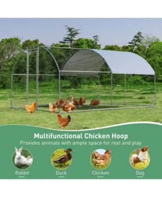 6.2 Feet/12.5 Feet/19 Feet Large Metal Coop Outdoor Galvanized Dome Cage with Cover