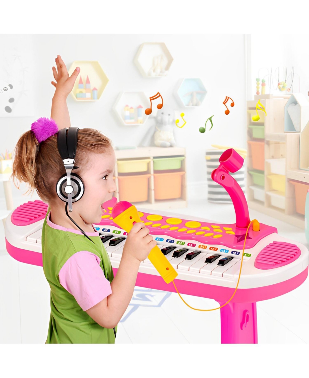 Skonyon 31-Key Kids Piano Keyboard Toy with Microphone and Multiple Sounds for Age 3+