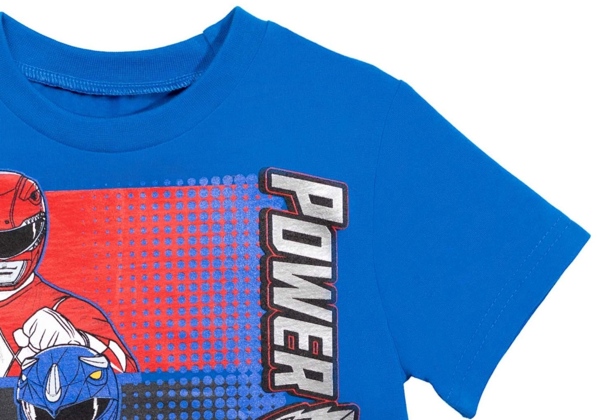 Power Rangers Toddler Boys T-Shirt and Mesh Shorts Outfit Set Toddler to Big Kid -/ black
