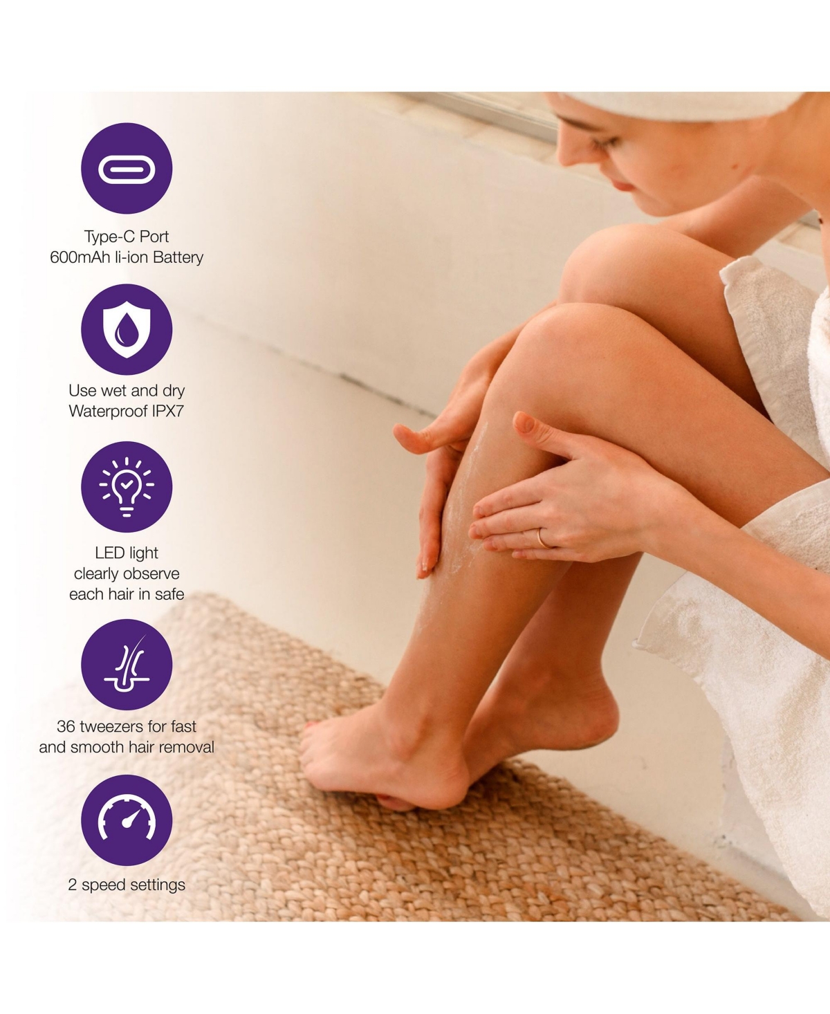 Pursonic 6-in-1 Smooth Glide Epilator