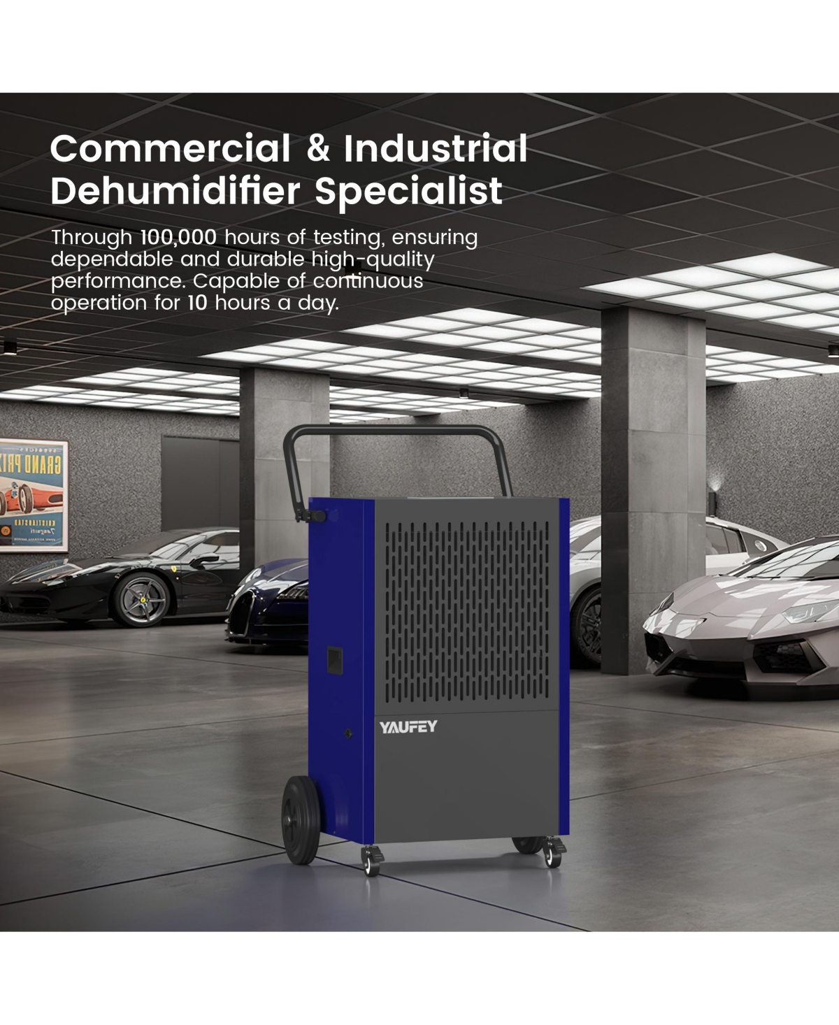 Yaufey 216 Pint Commercial Dehumdifier for Basement & Garage with Built-in Pump