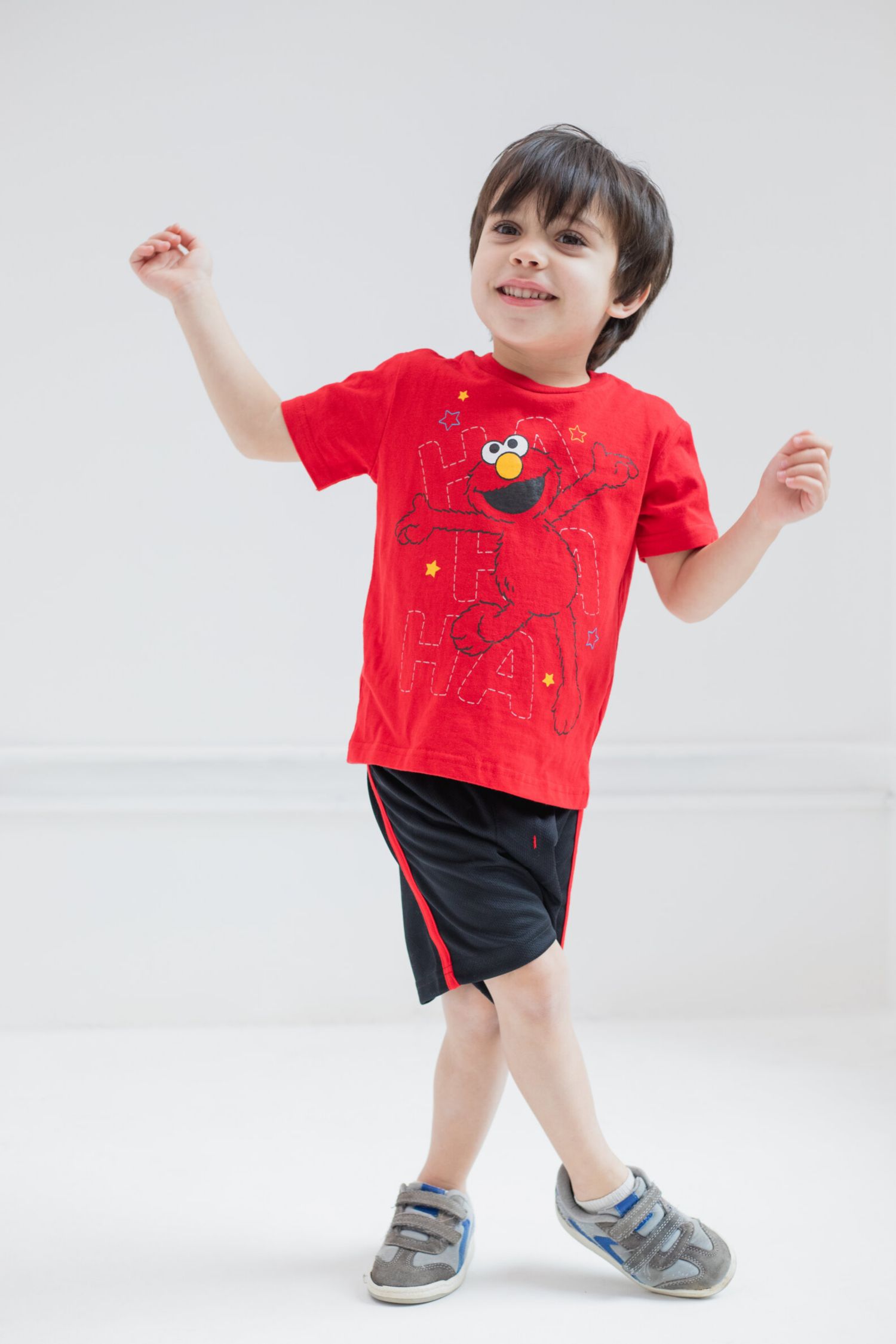 Little Boys Elmo's Book of Friends 2 Pack T-Shirts and Board Book Set