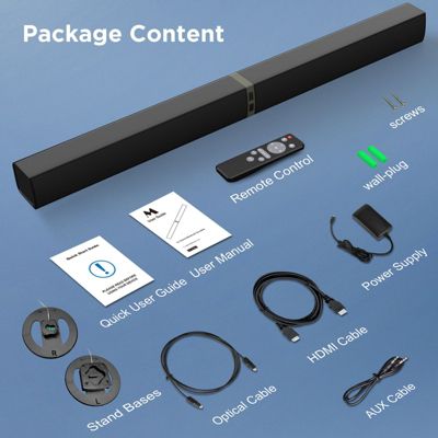 Sound Bar for TV Bluetooth Speakers with ARC/Optical/AUX Connection