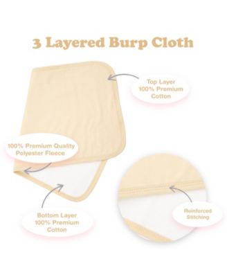 Baby Burp Cloths - 7 Pack Triple Layered - Top and Bottom 100% Cotton and Middle Layer 100% Polyester Fleece - Absorbent Burping Cloth Extra Absorbent Baby Burp Cloth Extra Soft for Girls