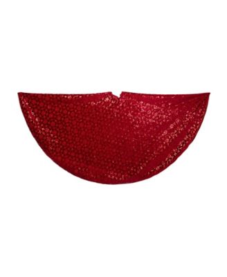 72-Inch Burgundy Sequin With Metallic Cord Tree Skirt