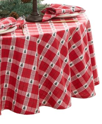 Sherwood Tree Dobby Cotton Oval Tablecloth, 84"x 60"
