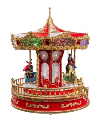11.1-Inch Battery Operated LED Lighted Musical Santa Carousel with Motion Table Piece