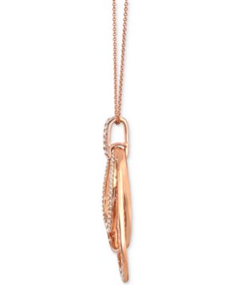 Nude Diamond Multi Layered Teardrop Orbital Adjustable 20" Pendant Necklace (1 ct. t.w.) in 14k Rose Gold