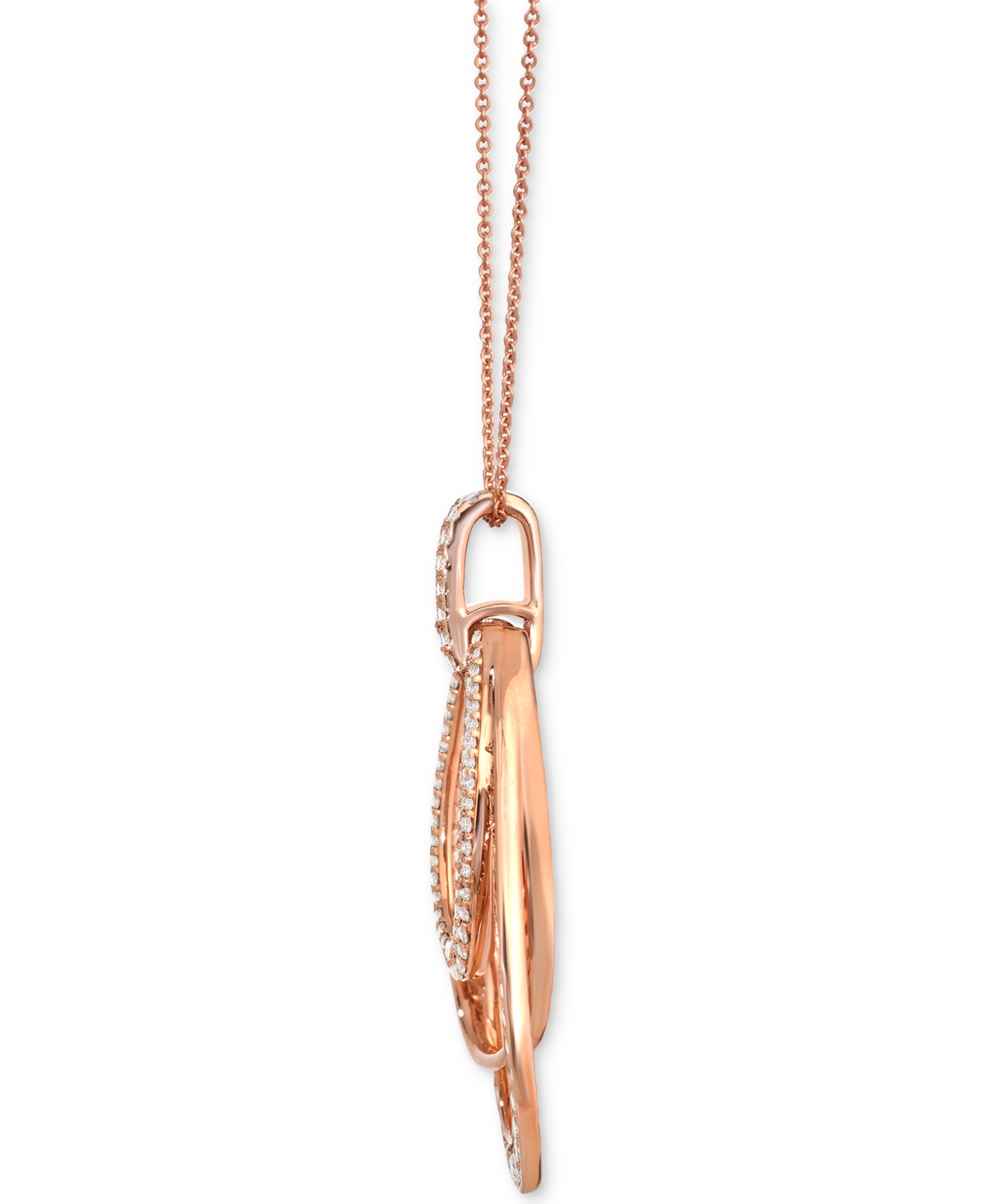 Le Vian Nude Diamond Multi Layered Teardrop Orbital Adjustable 20" Pendant Necklace (1 Ct. T.w.) In 14k Rose In Rose Gold