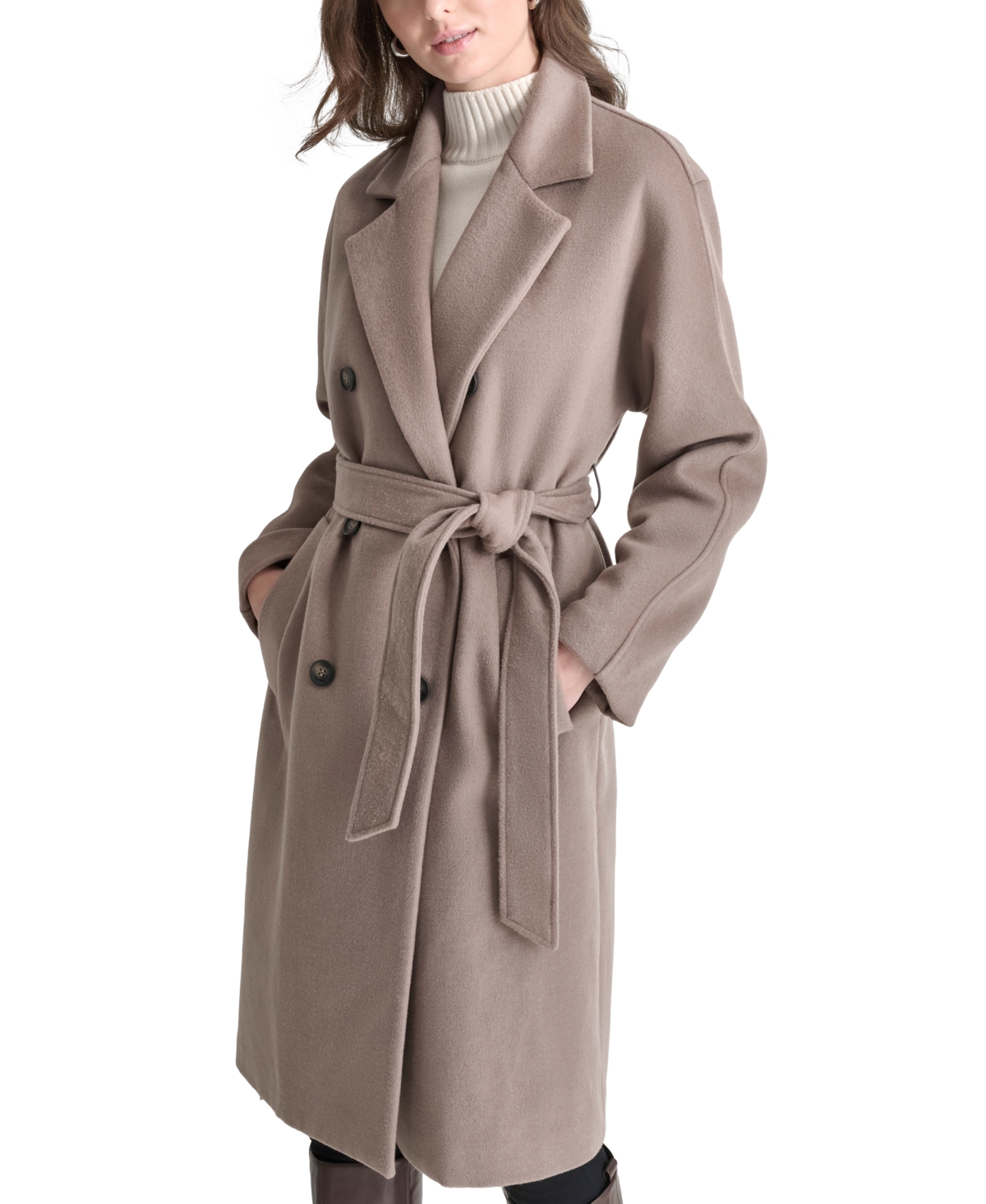 Dkny Women's Double-Breasted Belted Wrap Coat