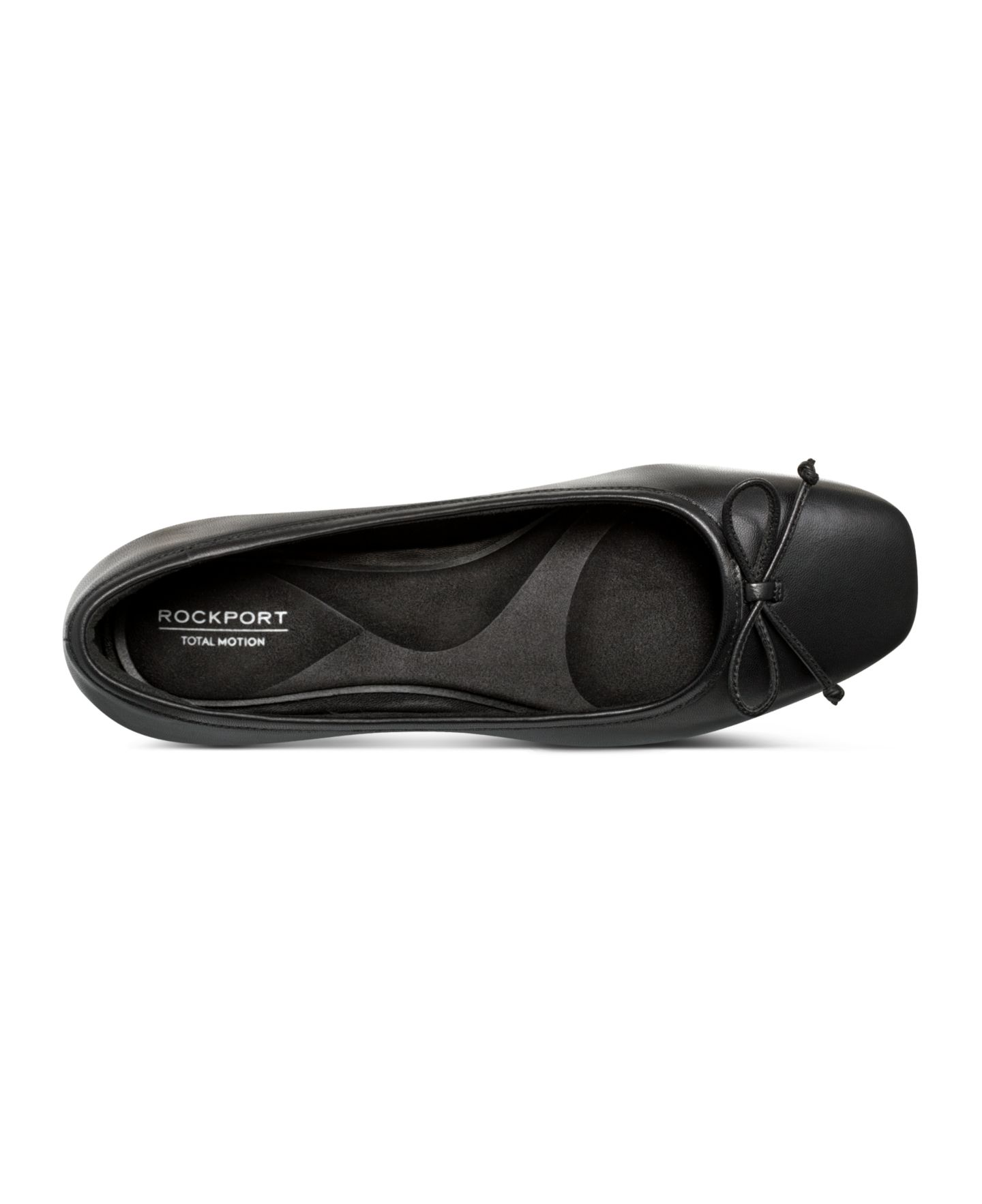 Женские балетки Rockport Sadie Square Toe Slip-On Ballet Dress Flats, цвет: Чёрный кожаный — фото 4