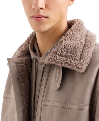 Мужская куртка на подкладке из искусственной кожи, толстовка с капюшоном и джоггеры Armani Exchange A|X