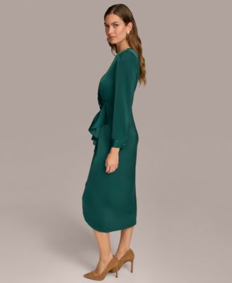 Women's Jewel-Neck Ruffle-Front Dress