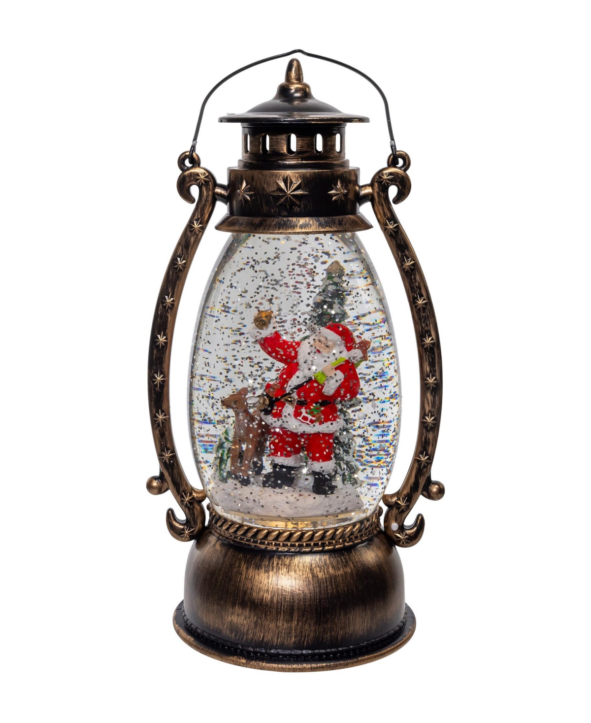 Kurt Adler 10.24-Inch Battery Operated Led Santa Swirling Water Lantern