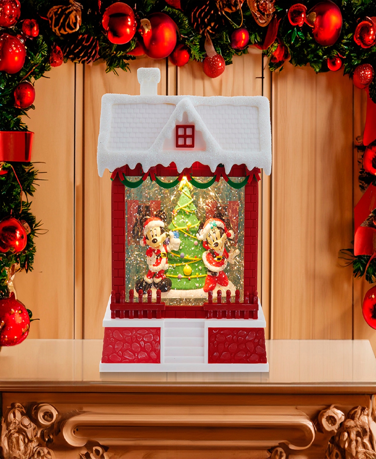 Kurt Adler 7.5-Inch Disney Battery Operated Light-Up Mickey Santa Lantern