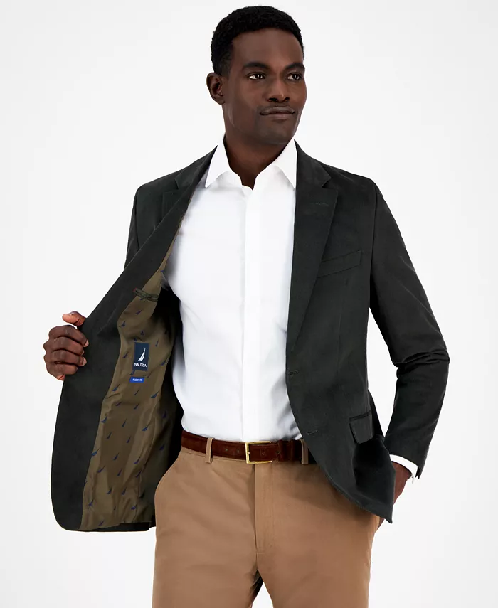 Men's Modern-Fit Solid Stretch Corduroy Elbow Patch Sport Coat - thumbnail 3
