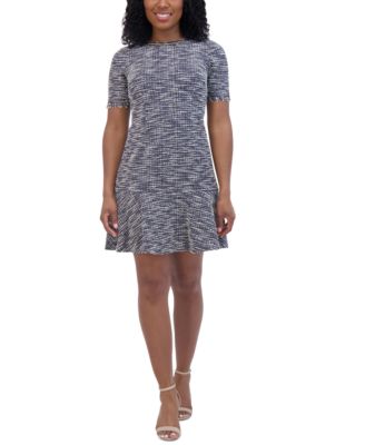 Jessica Howard - Petite Boucl&eacute; Short-Sleeve Mini Dress