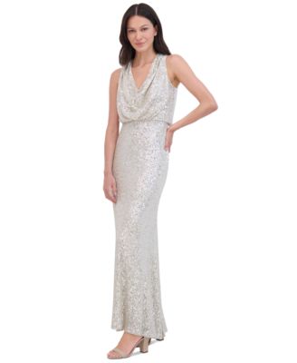 Women's Sequined Cowlneck Gown