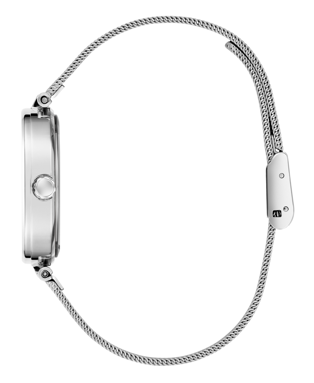 Guess Women's Analog Silver Mesh Watch 32mm In Silver