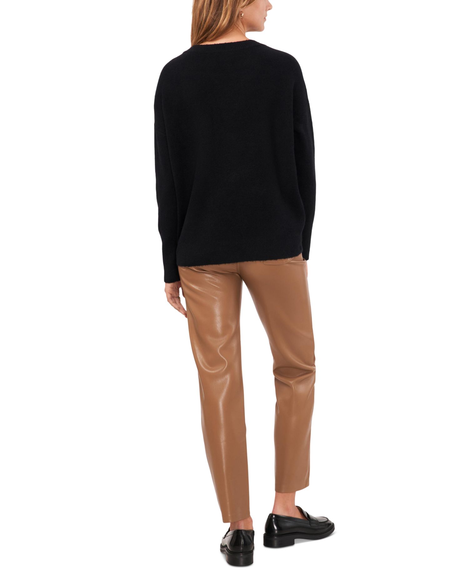 Women's Cozy V-Neck Dropped-Shoulder Sweater