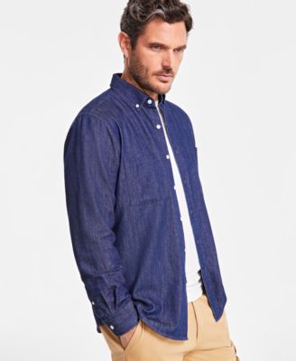 Club Room Mens Classic-Fit Solid Button-Down Denim Shirt Created for Macys 3990₽