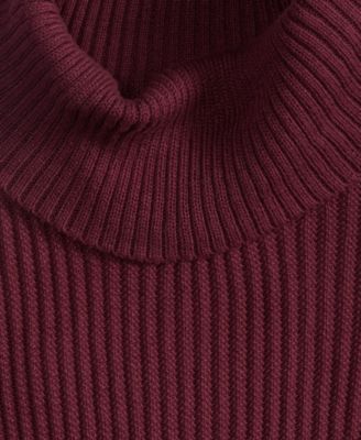 Men's Textured Cotton Turtleneck Sweater, Created for Macy's 