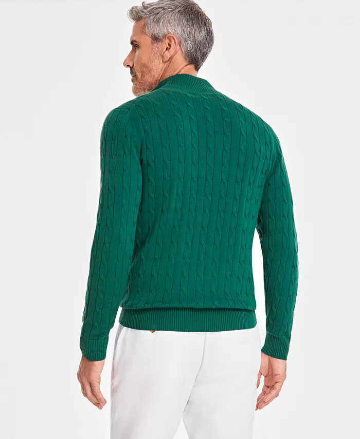 Men's Cable Knit Quarter-Zip Sweater - thumbnail 4