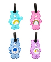 Care Bears Luggage Tags - Set of 4 - Blue, green, purple, pink