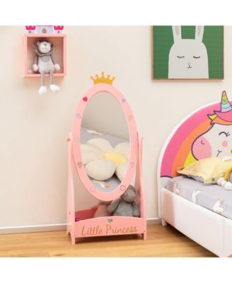 Kids Full Length Mirror Free-Standing 360° Dressing Wooden Princess