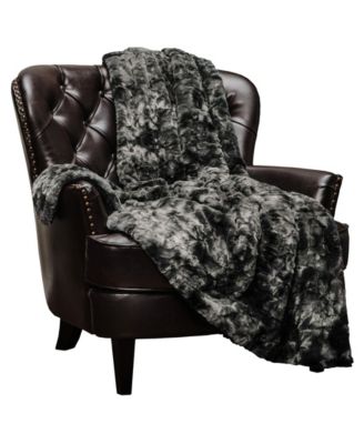 Premium Wolf Faux Fur & Sherpa Minky Reversible Blanket, Throw
